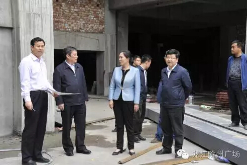 市長陳青，副市長王月成陪同省電力投資集團公司總經(jīng)理李輝一行深入階州廣場視察