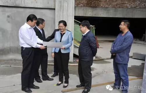 市長陳青，副市長王月成陪同省電力投資集團公司總經(jīng)理李輝一行深入階州廣場視察